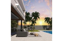 China Outdoor Sunshade Motorized Lightweight Retractable Awning With LED Lights Garden Canopy supplier