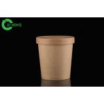 Kraft paper with an internal coating soup cup 780ml with paper vented lid for sale