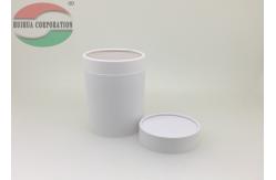 China White Round Paper Box for Coffee , Cardboard Tube Packaging With Paper Lid supplier