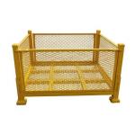 Yellow Callapsible Metal Storage Containers / 1000 Kg Capacity Pallet Stillage Cage for sale