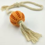 Dog Chew Cotton Rope Biting Knot Toy Rubber Biting Pet Molar Ball for sale