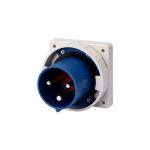 Three Phase 63A 220V IP67 Waterproof Panel Mounted Plug Nickel Plated for sale