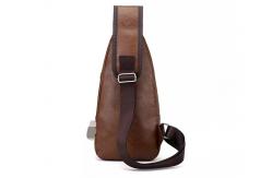 China USB Charging Messenger Shoulder Strap Bag Reusable PU Leather supplier