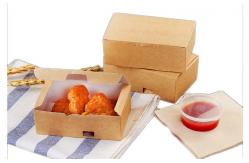 China Biodegradable kraft paper customized disposable burger box and fast food packaging box supplier