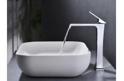 China Waterfall Bathroom Basin Faucets , Chrome plated Wash Basin Tap Hot And Cold supplier
