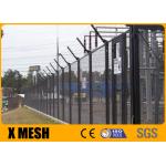 High Security 50mmx150mm Metal Mesh Fencing Black Color For Railway Fields for sale