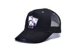 China Unisex Constructed Cotton Front 6 Panel Trucker Cap High Profile Crown supplier