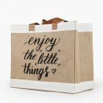 Large Printed Tote Jute Bags Customized Hessian Bags For Return Gifts for sale