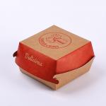 Customized Clam Shell Eco-friendly Kraft Paper Food Grade Packaging Burger Box