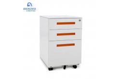 China 3 Drawers A4 Folder  Mobile Metal File Storage Cabinet With Long Handle supplier