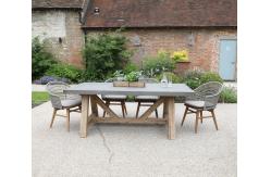 China Customized Outdoor Concrete Furniture GRC Patio Garden Bench Table For Poolside supplier