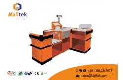 China 201 Ss Supermarket Checkout Table Customoized Smooth Powder Coating Pegboard supplier