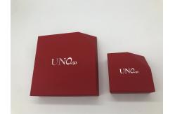 China Custom Special-shaped Red Box with Logo Silver Foiled, Jewelry Box for Necklace Packing supplier