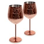 Etched 304 Stainless Steel Wine Goblets With Copper Plated LFGB for sale