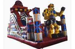 China Waterproof Inflatable Fun City , Blow Up Robot World Bouncy Jumping Castles supplier