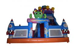 China Big Inflatable Space Station Fun City , Inflatable Space Site Amusement Park Jumping House supplier