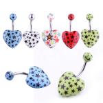 New arrival heart shape belly ring piercing jewelry 14G surgical steel navel belly ring for sale