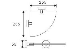 China Practical Sanitary Bathroom Wall Corner Glass Shelf SUS304 supplier