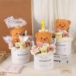 Yellow cream hand holding doll bouquet graduation bear potted holiday gift girlfriend birthday Chinese Valentine's Day hand holding flower gift for sale