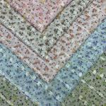 Chiffon Bottom Polyester Flower Printed Fabric For Lace Embroidery