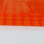 16mm Orange Polycarbonate Hollow Sheet High Strength Lightweight Thermal Insulation Customizable Lengths