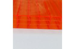 China 16mm Orange Polycarbonate Hollow Sheet High Strength Lightweight Thermal Insulation Customizable Lengths supplier