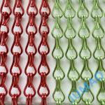 Metal Chain Link Curtains Alternative V Fold Or Flat Hanger Track In Green And Red