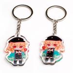 Manufacturer Pattern Printed Acrylic Keychain Caricatur Cartoon Character Cute Durable Metal Ring Charm Acrylic Keychain for sale
