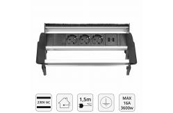 China 3500 Watts Electric Flip Socket Table Connector Inconspicuous Design Plastic Material supplier