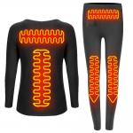 Female Winter Battery Heating Base Layers Thermal Long Underwear Two Piece Suit for sale