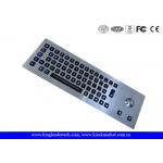 Panel Mount Illuminated Metal Keyboard High Resistant With Optical Trackball for sale