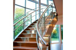China Rust-Proof 304 Stainless Steel Handrails with Flat Saddle for Glass Railings supplier