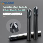 High Hardness Chamfer End Mill 4 Flute Customized Length 60° 90° 120° for sale