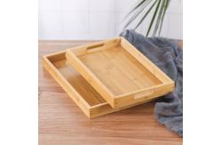 China Wooden Eating Coffee Table Bamboo Serving Tray With Handles supplier