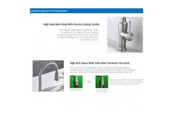 China High Arch PEX Hose Touch Free Kitchen Faucet OEM Moveable Sink Tap supplier