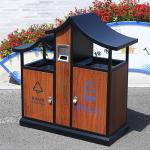 Stainless Bin Hand Push Dustbin Recycle Outdoor Garbage Bin Shed with Lid for sale