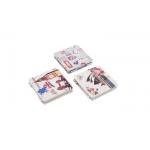 Square Mini Cosmetic Pocket Mirror PU Leather ABS Digital Printing Pattern