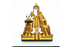 China Bee Inflatable Obstacles Course Yellow Brown With Big Slides supplier