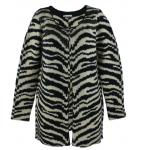 Zebra Striped Print Ladies Casual Cardigans Long Sleeve Sweater Gauge for sale