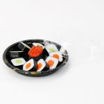 Lid Disposable Plastic Food Container Pp Plate Tray Sushi Box for sale