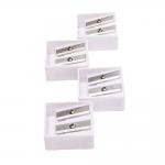 White 65MN PS 15.3mm Manual Pencil Sharpener Double Hole for sale