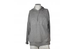 China Long Sleeve Jacket With Sweatshirt Hood , Side Pocket Grey Hooded Jacket supplier