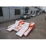 Orange 0.9mm PVC Tarpaulin Inflatable Floating Island For Water Sports for sale