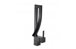 China Brass Modern Single Hole Single Handle Basin Mixer In Matte Black supplier
