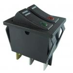 High Quality Double Rows Rocker Switch, 32*25mm, Green or Red lamp, 20A 250V. for sale