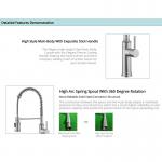 Solid Stainless Steel Spring Coil Kitchen Faucet OEM Water Saving Aerated Stream Flow for sale