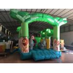 Size 4x4m Forest Animals Kids Inflatable Bounce House / Green Jumping Monkey Bounce Houses For Child Under 12 Years for sale