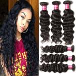 Grade 7A Deep Wave Hair 100% Indian Virgin Hair Unprocessed Hair Extension for sale