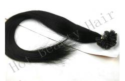 China Unprocessed Custom Human Hair Wigs / U - Tip Long Pre Bonded Hair Extensions supplier