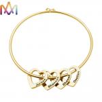 10.5g Heart Charm Womens Engraved Bracelets Bangles for sale